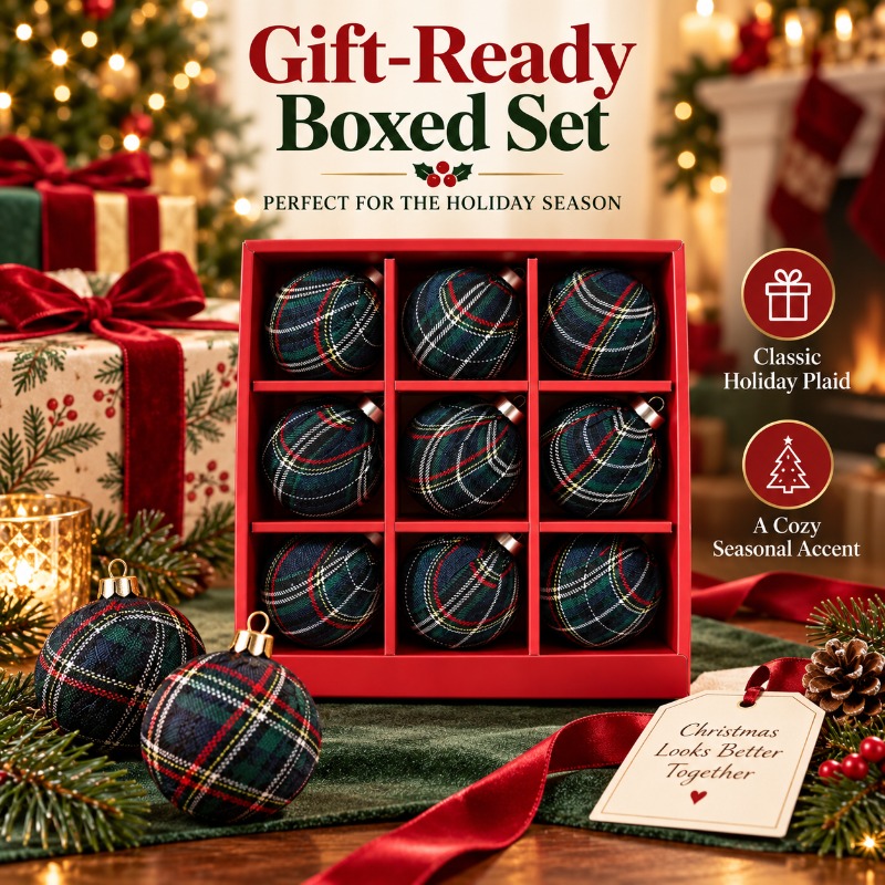 Gift Box Wrap Set - 9 шт. 8 см Рождественские шары