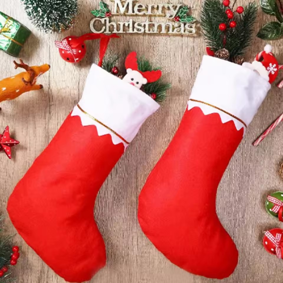 Christmas Stocking Hanging - 1/3/6 шт. рождественских чулок, красно-белые с
