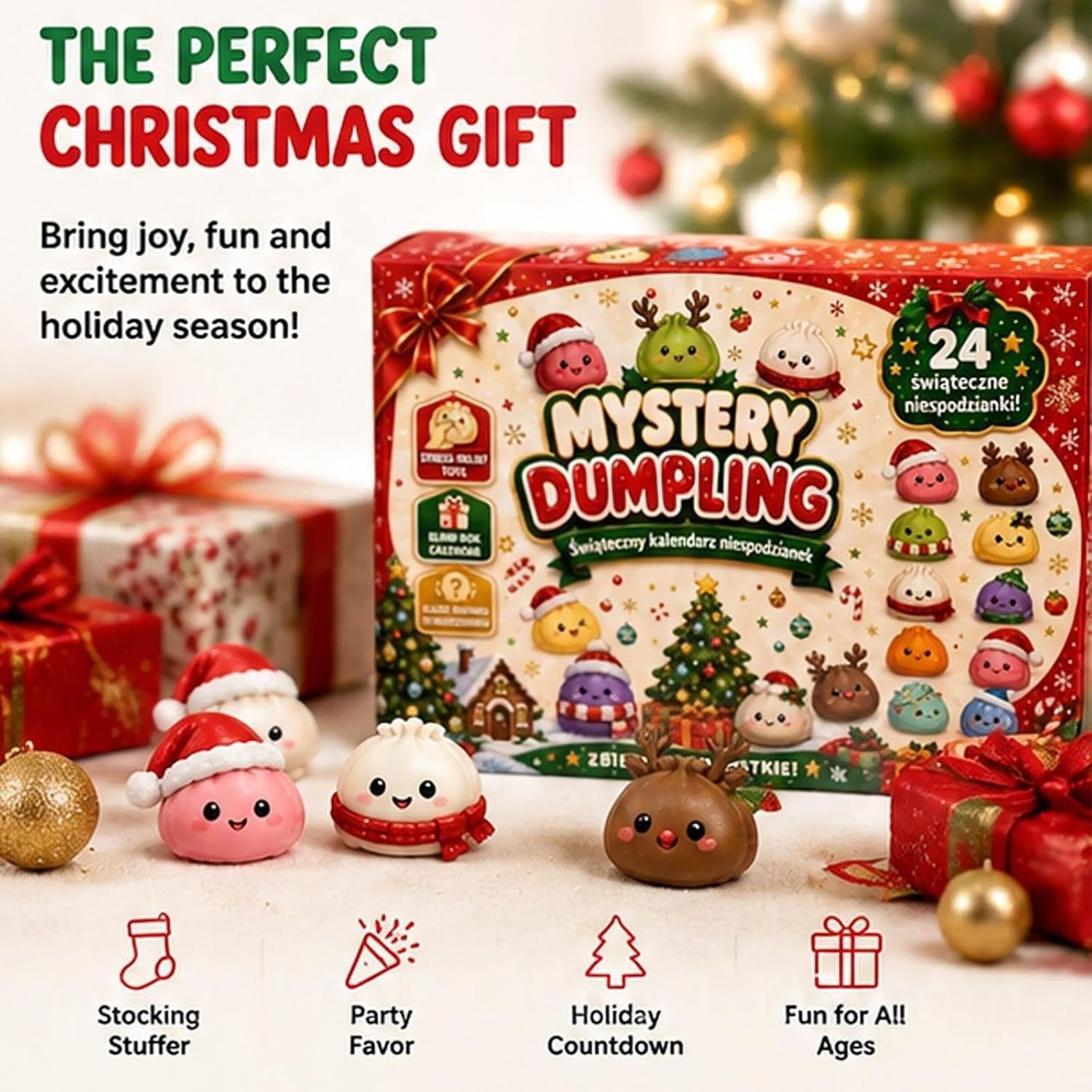 Advent Calendar Gift - Рождественский адвент-календарь: 24 сюрпризных мягких игрушек-антистресс