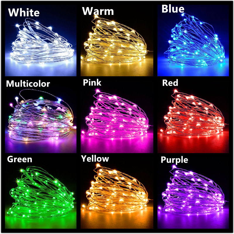 Tinsel Garland Decoration - Светодиодная гирлянда-мишура из медной проволоки 10М,