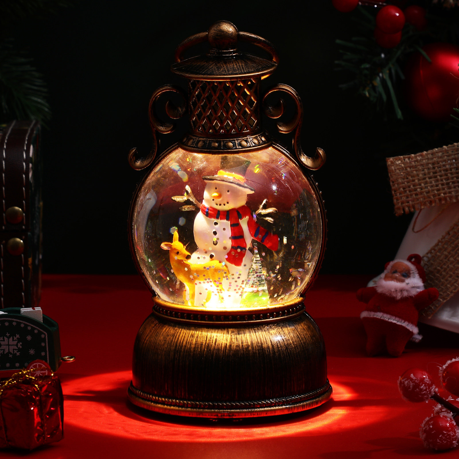 Snow Globe Musical - Рождественский музыкальный светящийся шар с блестящим