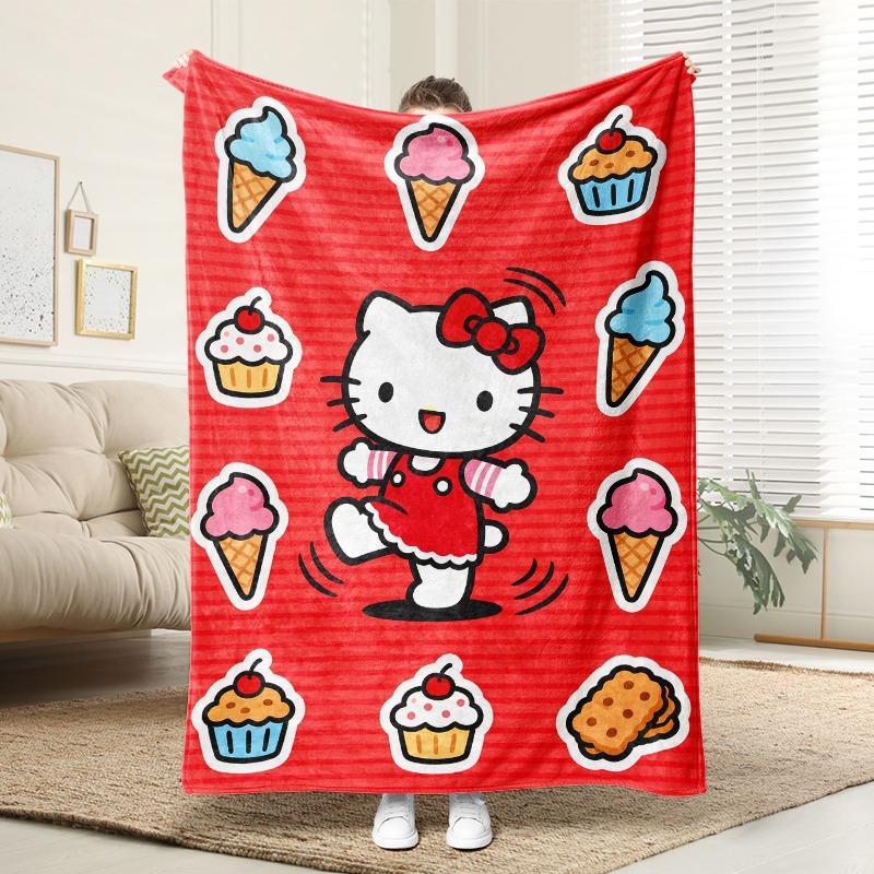Christmas Throw Blanket - Плед Sanrio Hello Kitty с рисунком