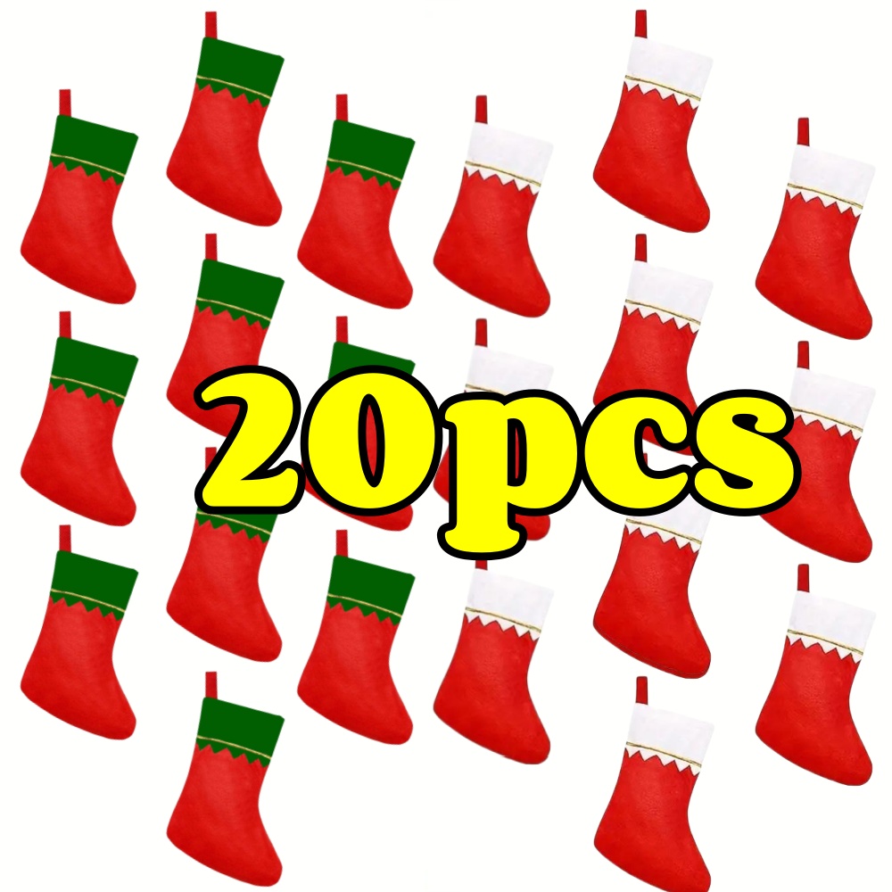 Christmas Stocking Hanging - 12 шт., красные фетровые рождественские чулки,