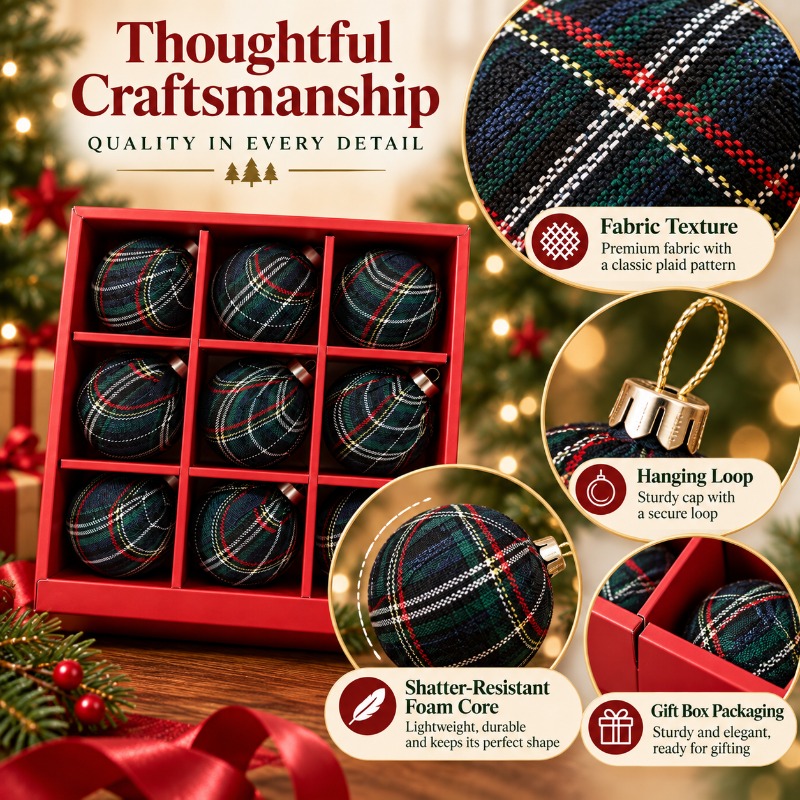 9 шт. 8 см Рождественские шары – обзор и цена Gift Box Wrap Set