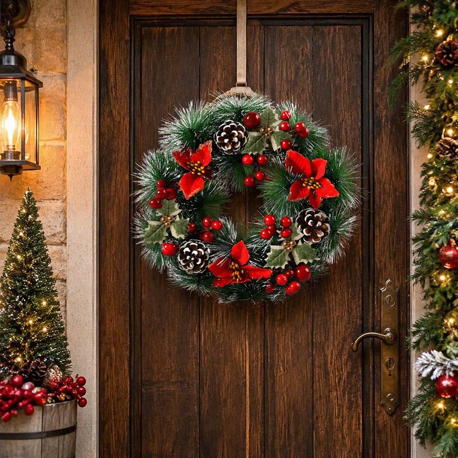 1 шт. Рождественский венок для – обзор и цена Christmas Wreath Fake