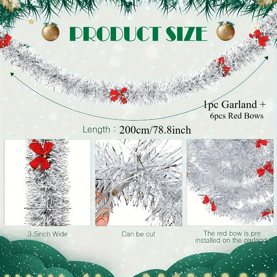 Рождественская гирлянда из миш – обзор и цена Tinsel Garland Decoration