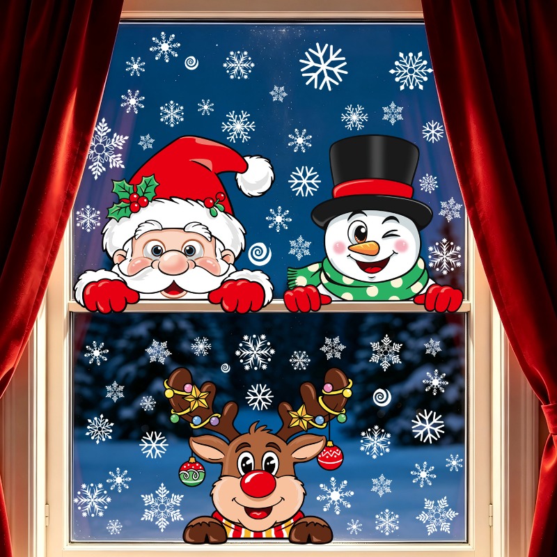 Рождественские наклейки с изоб – обзор и цена Snowflake Window Decal